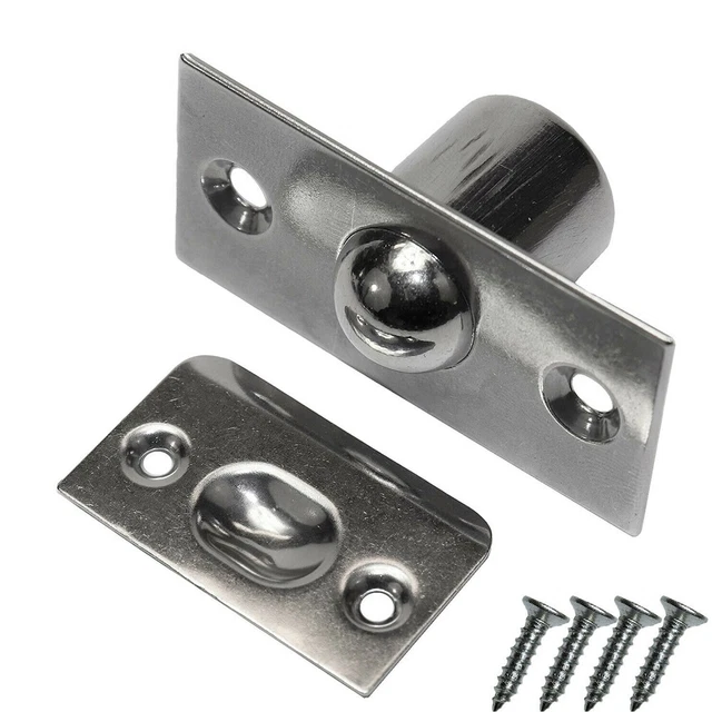 ADJUSTABLE ROLLERBALL CATCH Door Spring Latch Satin Stainless Steel