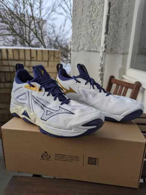 Mizuno Wave Momentum 3 Volleyballschuhe, Hallenschuhe, EUR 44, UK 9.5 weiß