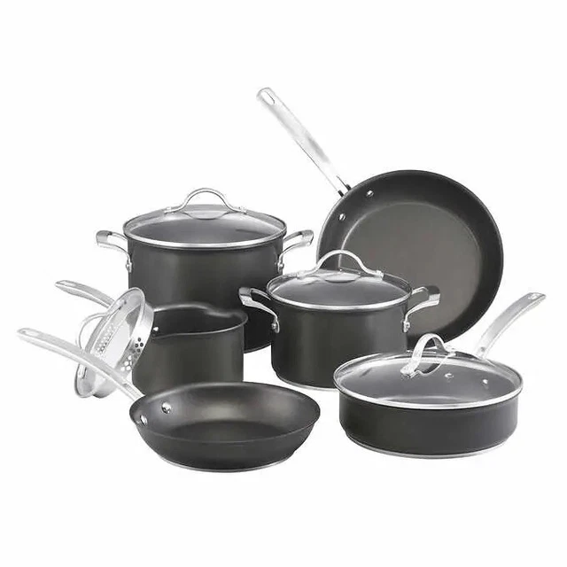 KIRKLAND SIGNATURE HARD Anodised Induction 10 Piece Cookware Set 262.