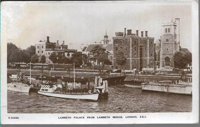 Lovely Old R/P Postcard - Lambeth Palace From Lambeth Bridge - London 1949