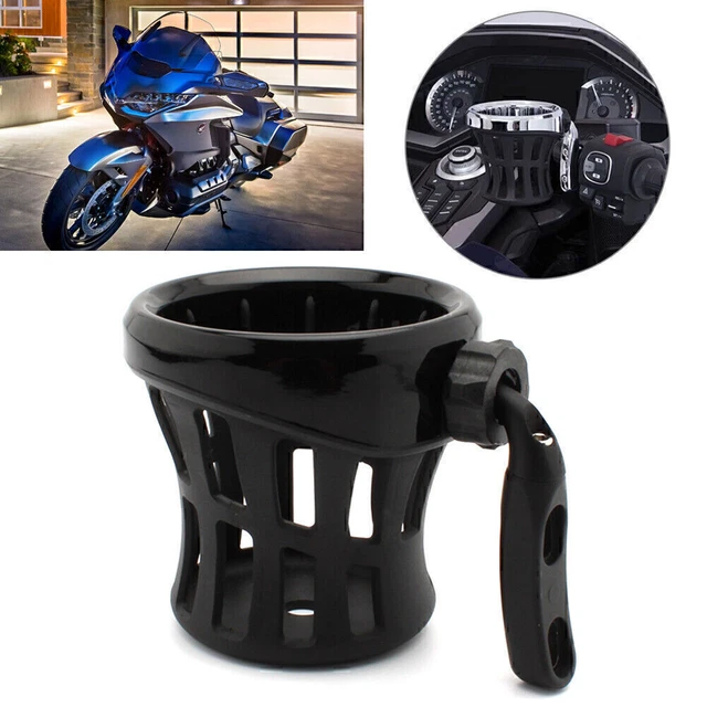 Motorcycle Handlebar Cup Holder Drink W/ Mesh Basket Mount Universal For Harley