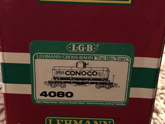 LGB (Lehmann-Gross-Bahn) Tanker Car Railroad Train #4080 C.O.N.X.5. CONOCO - NEW 3