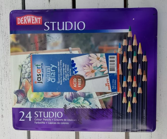 24 & 12 PK  Derwent Artists Studio Drawing Fine Art Colour Pencil w/ Tin Cases