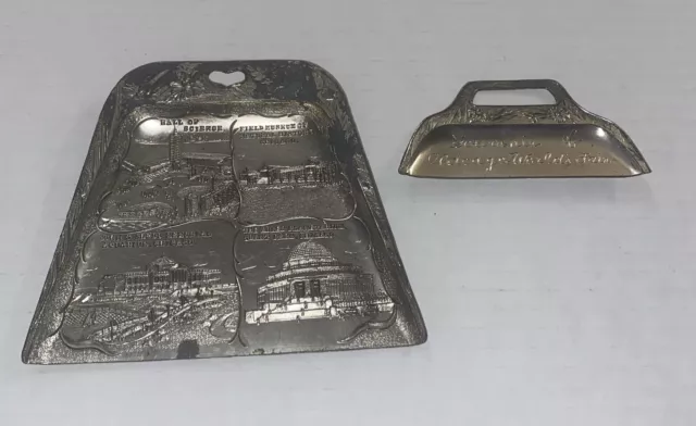 Vintage 1933 Chicago Worlds Fair Souvenir Crumb Pan Scraper Japan Adler Shedd