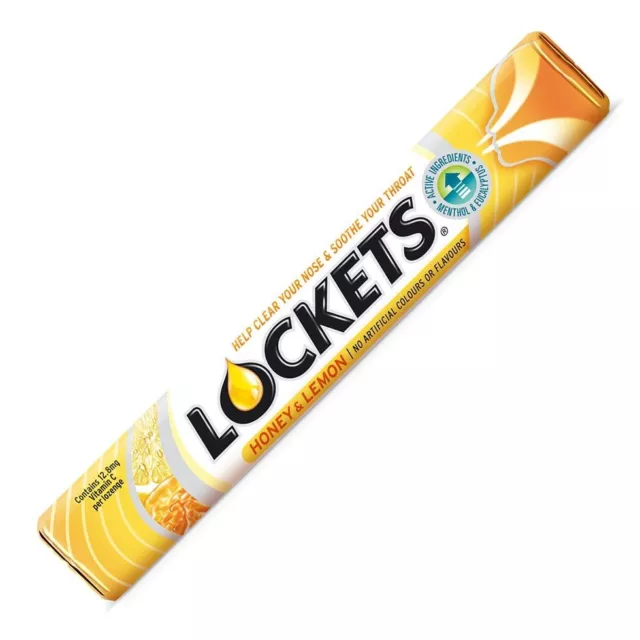 3x Lockets Miel & Citron Arôme Menthol & Eucalyptus Médicamenteux Pastilles 41g