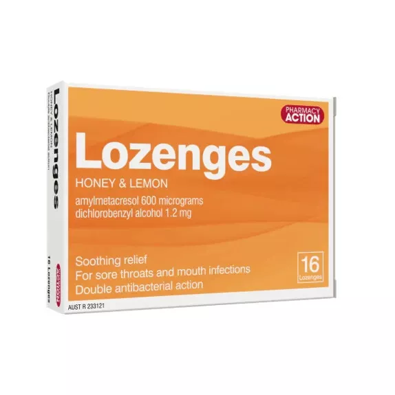 Antibacterial Honey Lemon 16 Lozenges Same As Strepsils