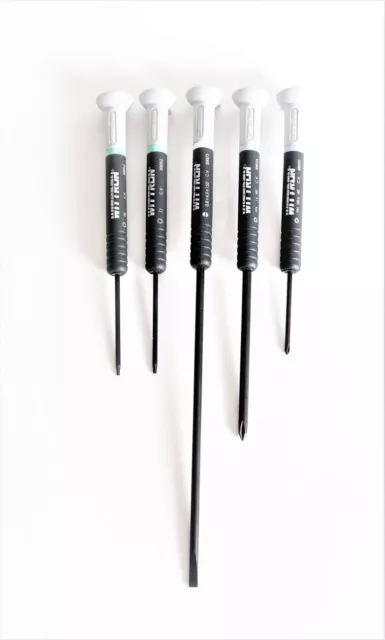 WITTRON Schraubendreher Set 5 tlg. Kreuz Schlitz Torx Feinmechaniker Satz Profi