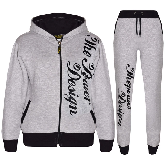 Bambini Ragazze Tuta di Design The Power Design Top E Fondo Jogging Abito
