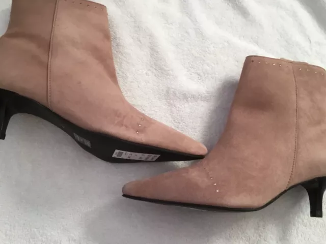 RRP 55 NEW LOOK Real Suede Dusky Pink Ankle Boots Size 7 2.25 Inch Heel Bnwt 24.99 PicClick UK