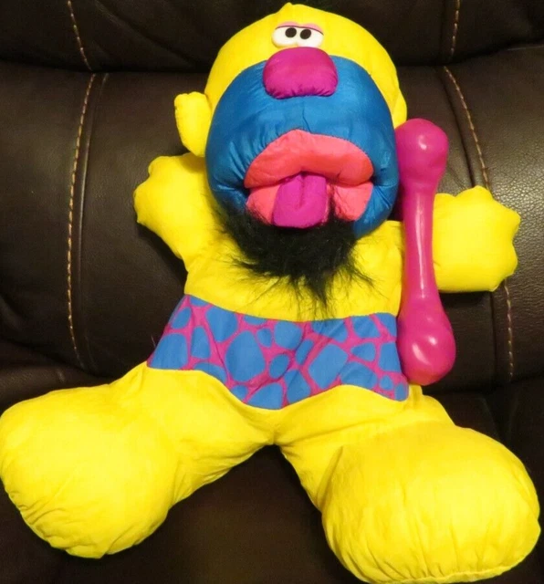 Puffalump 1992 Fisher Price Puffalump Caveman yellow Man with bat Grunts