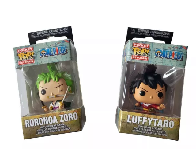 ONE PIECE Funko Pop! Pocket! Keychain Set Roronoa Zoro & Luffytaro Vinyl Figures