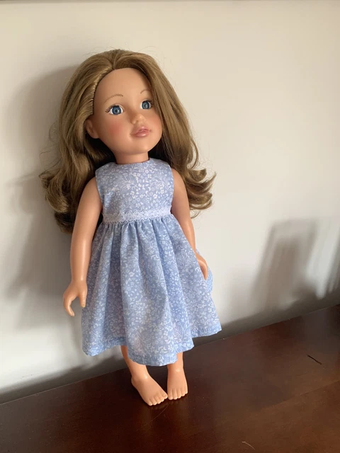 Designafriend And Our  Generation 18” Dolls Clothes ~ Blue Cotton Dress.