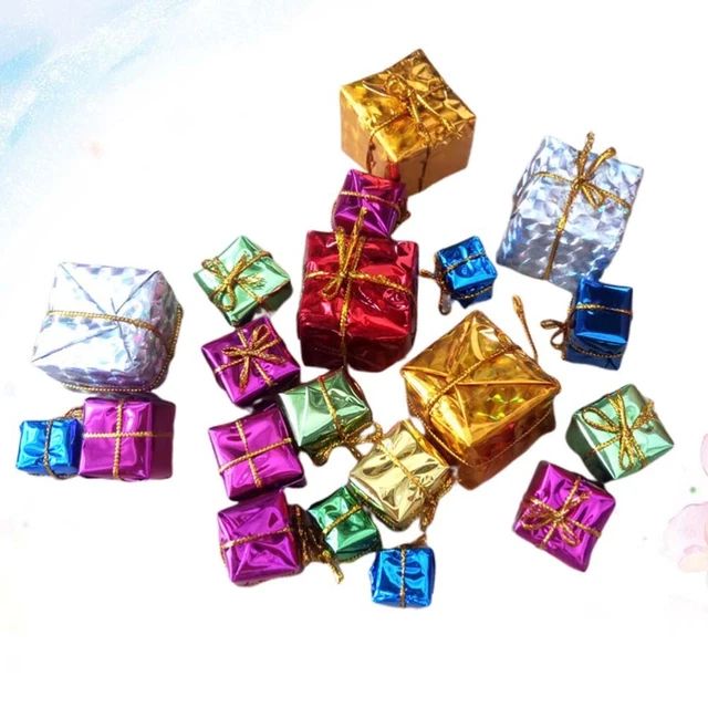 72 Pcs Miniature Christmas Ornaments Miniature Gift Boxes Christmas