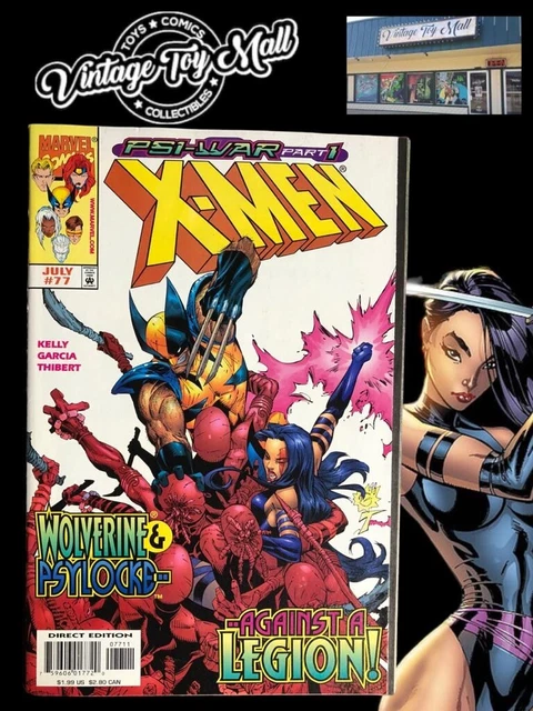X-Men #77 Wolverine & Psylocke Against a Legion Marvel Comic Book VF/NM