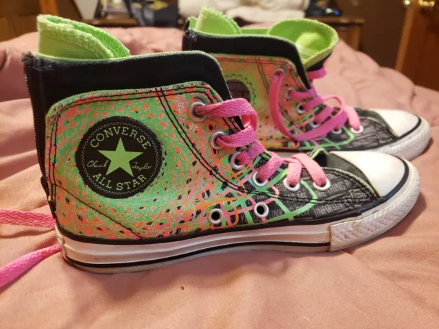 Pink and hotsell green chuck taylors