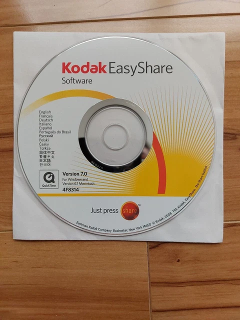 New Kodak Easyshare Software Version 7.0 disc CD for Windows & 6.1 Macintosh