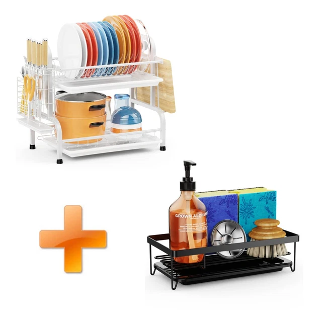 Stainless Steel Dish Rack & Sink Caddy - Kitchen Organizer
