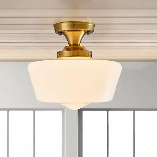 Schoolhouse Light Fixtures Modern Gold Close To Ceiling Light Semi Flush Mount F