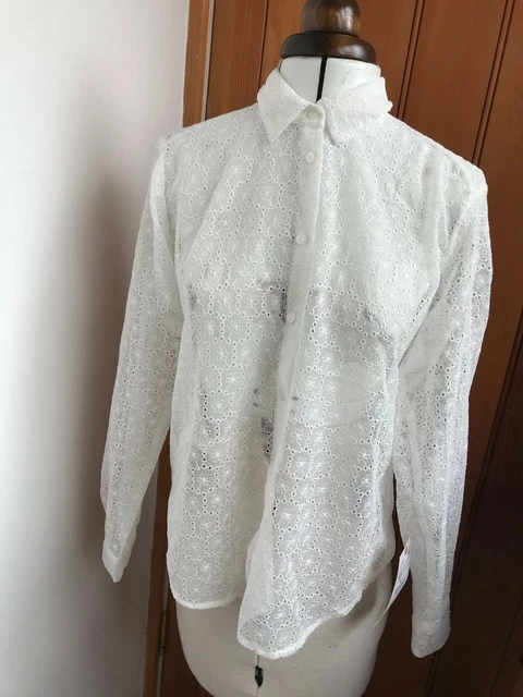 ZARA IVOIRE BLANC broderie chemise anglaise xs neuve avec etiquettes EUR 32 01 PicClick FR