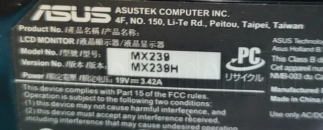Asus MX239H 23" IPS HD VGA HDMI 1920 X 1080 schwarz Monitor mit Ständer 2