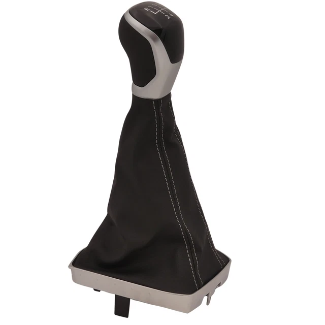 Levier De Vitesses 5 Rayons Cuir - Pour VW Audi Seat Skoda, Aspect Chrome 12mm