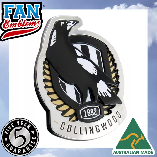 Fan Emblems Collingwood Magpies 3D Chrome AFL Supporter Badge