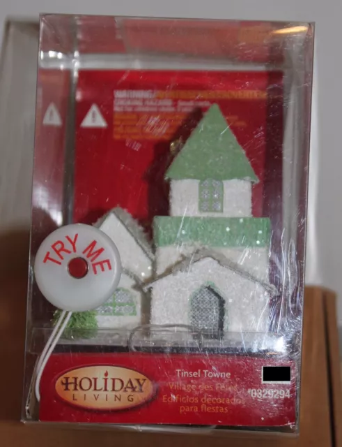 TINSEL TOWNE LIGHTED HOUSE ORNAMENT Multicolored LED Christmas Village Glow NEW