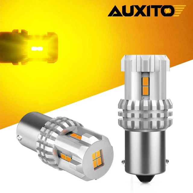AUXITO LED Front Turn Signal Blinker Light Bulbs 1156 7506 3497 Yellow 2200K 2x