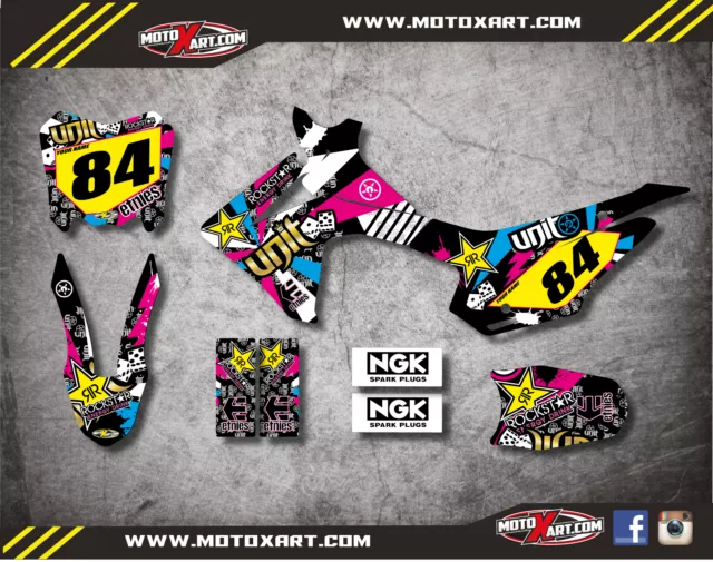 Custom Graphics, Full Kit For Honda CRF 110 2013 - 2018 RUSH STYLE Stickers 2