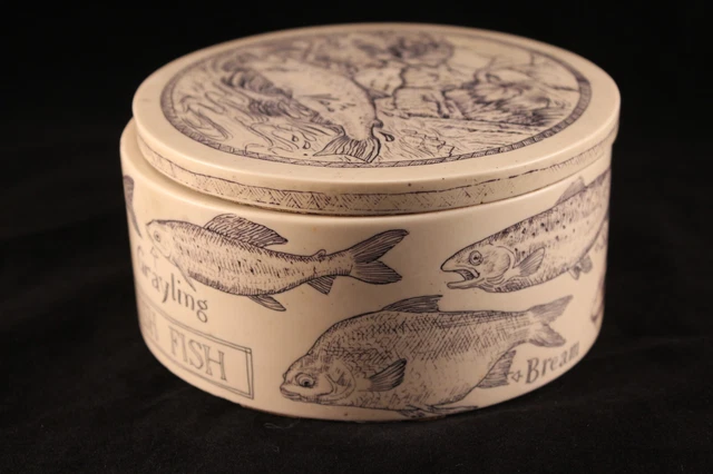 VINTAGE COMOYS OF London Faux Scrimshaw Lidded Trinket Tobacco Box