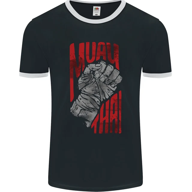 Muay Thai Fighter Fist MMA Martial Arts Mens Ringer T-Shirt FotL