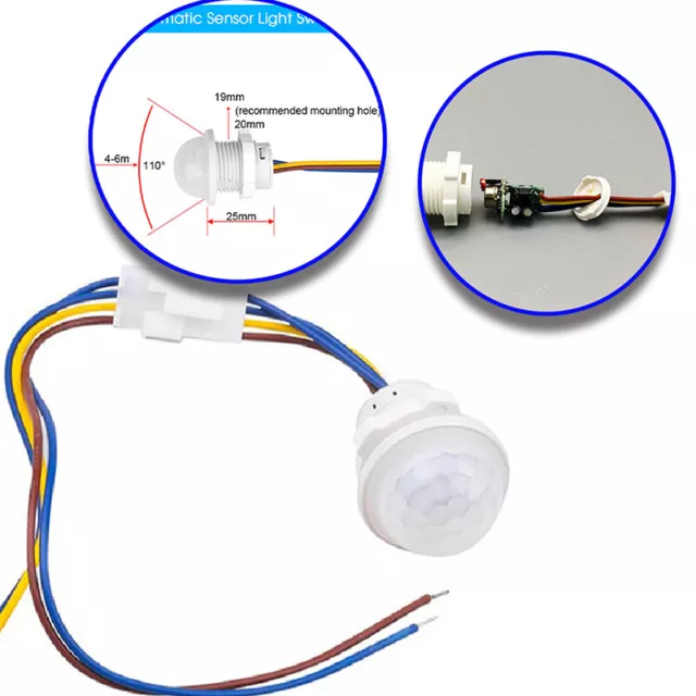 AC 110-240V LED PIR Infrared Motion Detection Automatic Sensor Light Switch Lamp