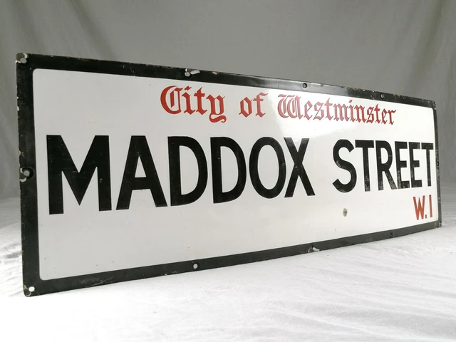 Original 1950s London Street Sign - Maddox Street W1 - City of Westminster