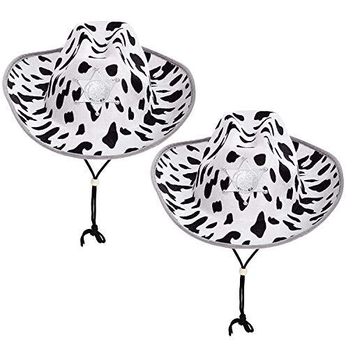 Spooktacular Creations Children's Black Cow Print Felt Cowboy Hat 2 Pack For ...
