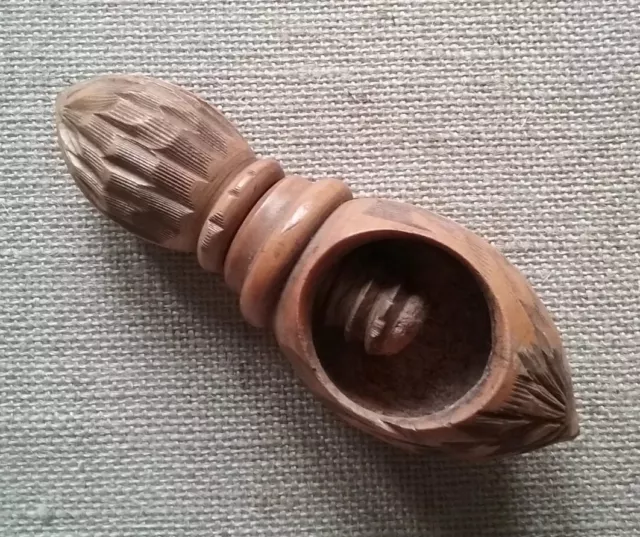 Vintage Nutcracker Hand Carved Wood Screw Action Ideal for Christmas