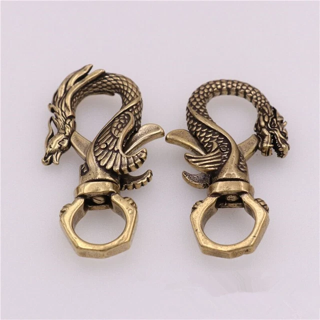Solid Brass Dragon/ Phoenix Snap Clasps Swivel Hook Bag Key Ring Bottle Opener