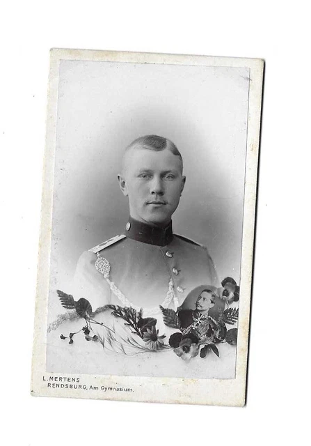 4580 CDV * Soldat Porträt mit Schützenschnur * Rendsburg 1. WK