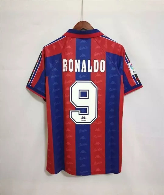 Camicia retrò vintage Barcellona 96/97 Home taglia S-2XL NUOVA