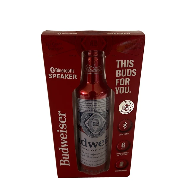 Budweiser Aluminum Bottle Wireless Bluetooth Portable Speaker Rechargable NEW