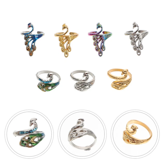 7 pz anello perizoma all'uncinetto 2,8 x 2 cm lega uomo e donna