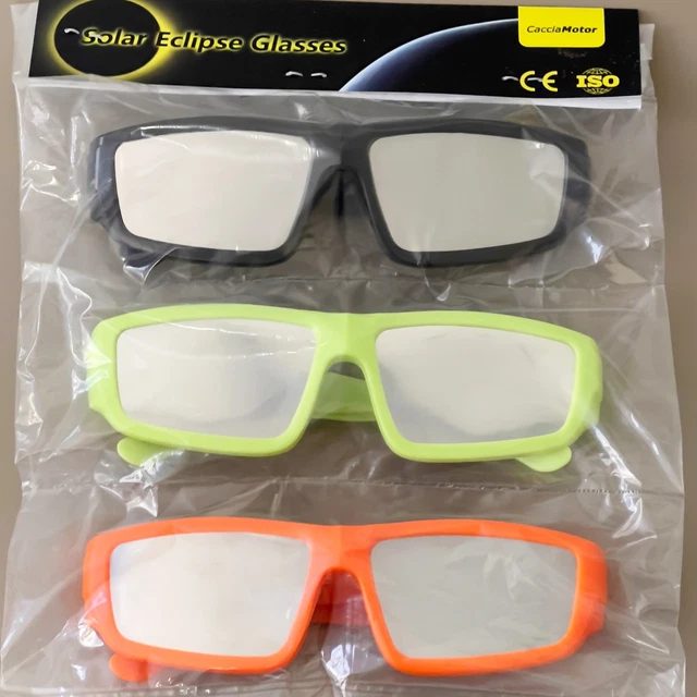 3PK SOLAR ECLIPSE View Plastic Glasses CE ISO Certified 2025 Brand New