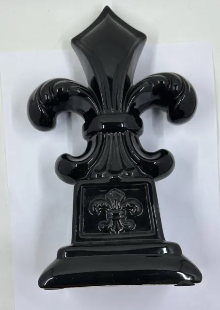 Ceramic Fleur de Lis Home Decor Figurine/Statuette, 12.5" Black