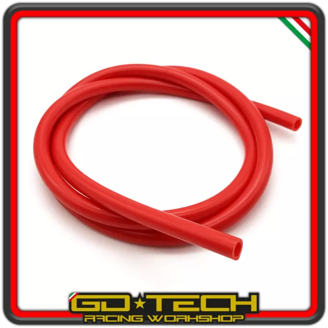 TUBO BENZINA CARBURANTE ROSSO 5x8mm MOTO SCOOTER CICLOMOTORE 1m INTERNO 5mm