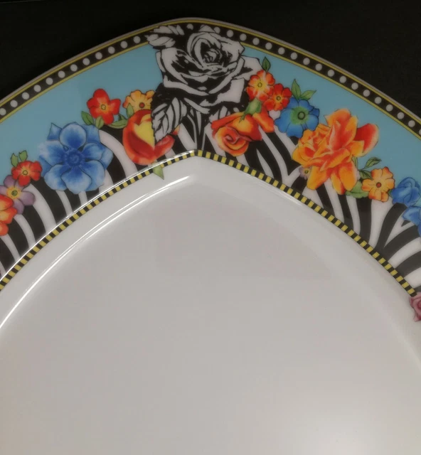 Rosenthal Versace Teller oval 'Hot Flowers' - 1 A Qualität, OVP, ca. 35 x 27 cm 2