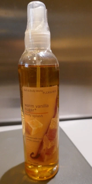 Bath & Body Works Pleasures Warm Vanilla Sugar Body Splash Spray Large 8 oz- 95%