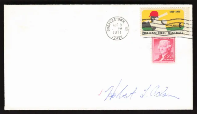 Herb Adams Signed Envelope Baseball Stamp Cachet Chicago White Sox Auto