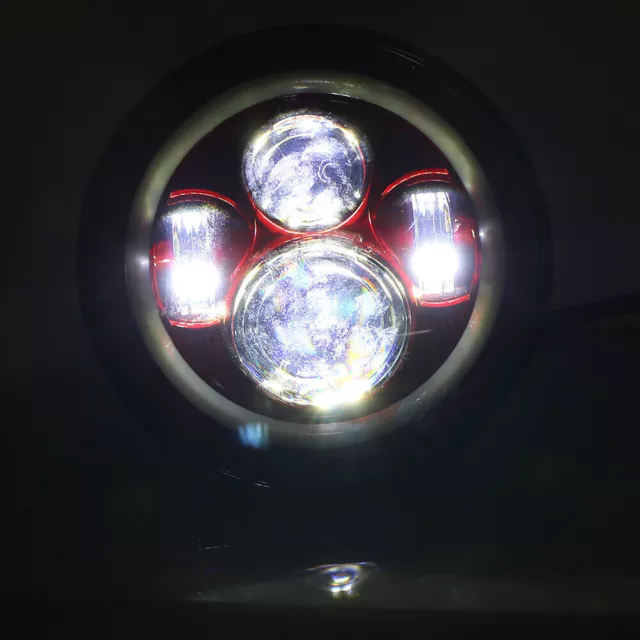 1X DOT 7'' Motorrad LED Projektion Halo Angel Eye Hi/Lo Hauptscheinwerfer 2