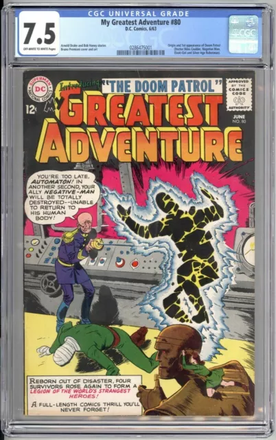 My Greatest Adventure #80 CGC 7.5 DC 1963 1st Doom Patrol! Key Silver! L5 281 cm