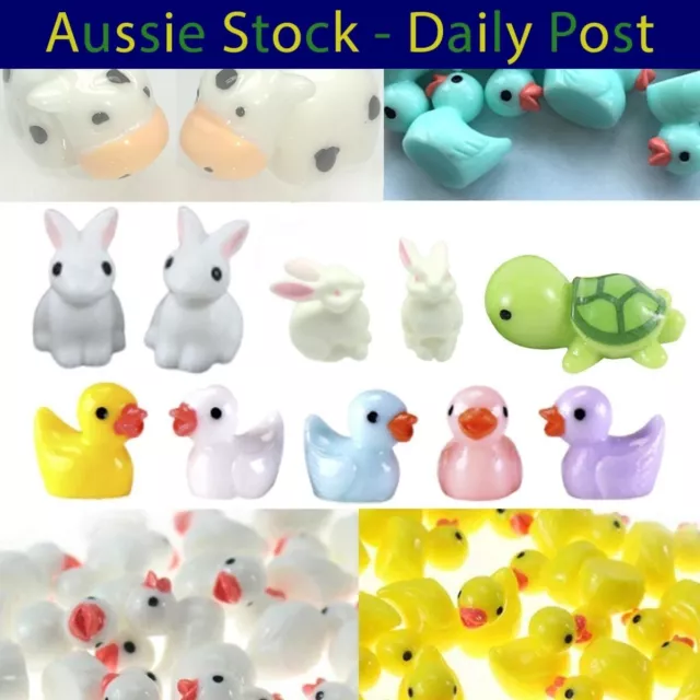 Mini Garden Cow Rabbit Turtle Duck Miniature Animal Figurines 10pcs 3