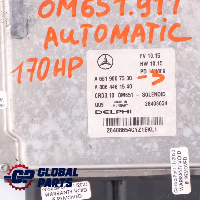 Mercedes W204 C220CDI BlueEFFICIENCY OM651.911 Kit ECU Motor A6519007500 Llave 3